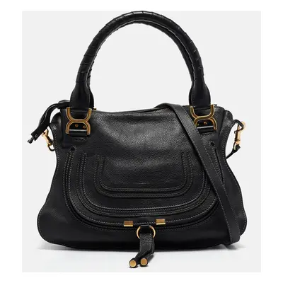 Chloe Black Leather Marcie Shoulder Bag