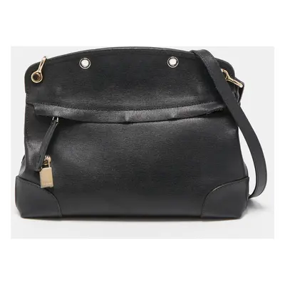 Furla Black Leather Piper Satchel