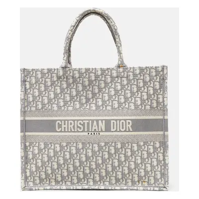 Dior Grey Oblique Canvas Book Tote