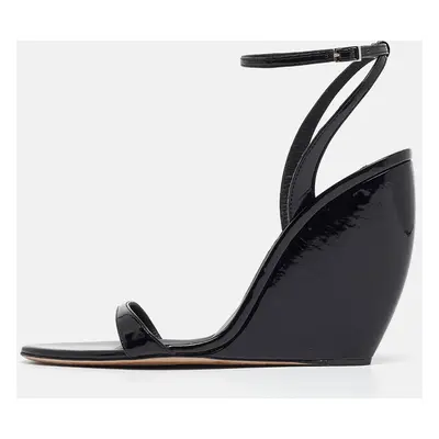 Giuseppe Zanotti Black Patent Leather Ginnyfer Wedge Sandals Size