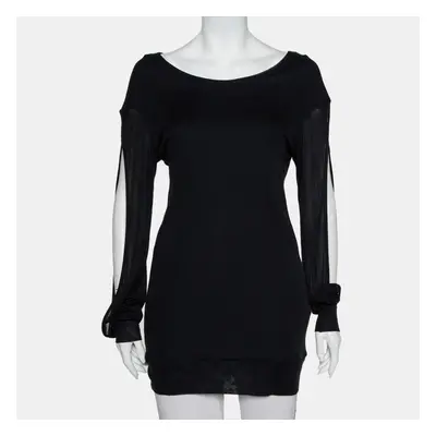 Ann Demeulemeester Black Modal Cutout Sleeve Detail T-Shirt