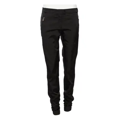 Versace Collection Black Cotton Blend Ruched Hem Trousers