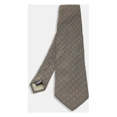 Giorgio Armani Vintage Grey Patterned Silk Tie