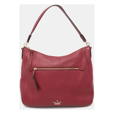 Kate Spade Burgundy Leather Jackson Street Hayden Hobo