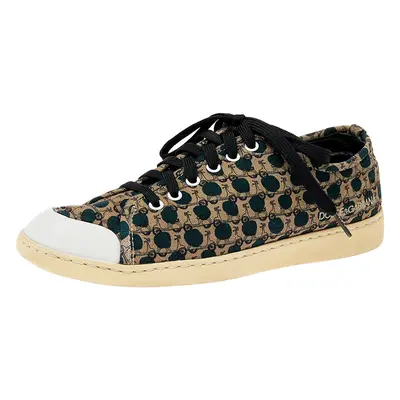 Dolce & Gabbana Multicolor Canvas And Leather Low Top Sneakers