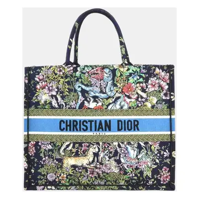 Dior Multicolor Canvas Embroidered D-Constellation Book Tote Bag