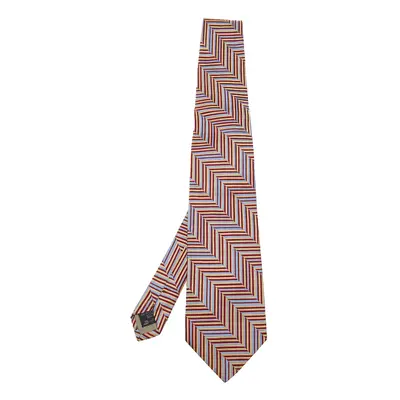 Ermenegildo Zegna Multicolor Diagonal Patterned Silk Jacquard Tie