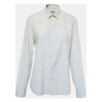 Kenzo Cream & White Cotton Button Front Shirt