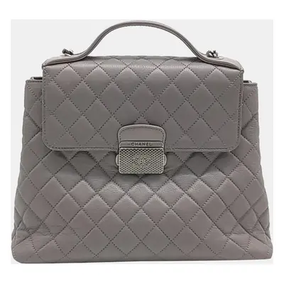 Chanel Purple and Grey Tone Tote and Shoulder Bag