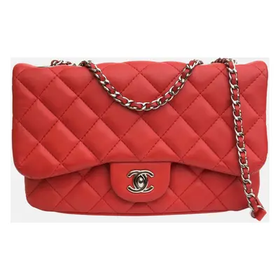 Chanel Red Leather Flap Bag Shoulder Bag