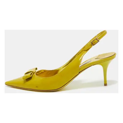 Jimmy Choo Green Patent Leather Slingback Pumps Size