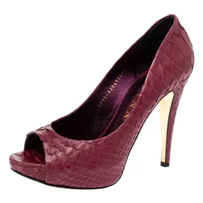 Gina Purple Python Peep Toe Platform Pumps Size