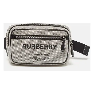 Burberry Grey/Black Canvas and Leather West Belt Bag