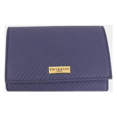 Charriol Blue Leather Carbon Wallet