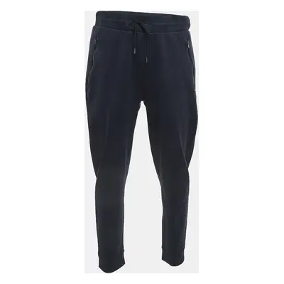 Boss By Hugo Boss Navy Blue Cotton Knit Drawstring Joggers