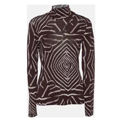 Kenzo Brown Printed Jersey Full Sleeves Top