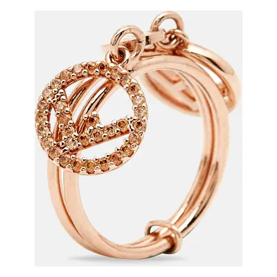 Fendi F is Fendi Double Charm Rose Gold Tone Ring Size