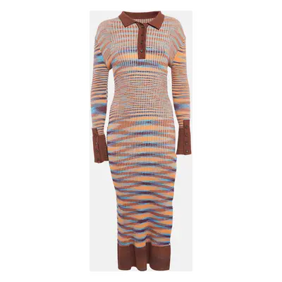 Jacquemus Brown Rib Knit La Robe Zucca Midi Dress