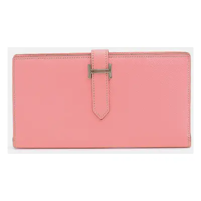 Hermes Rose Confetti Epsom Leather Bearn Wallet