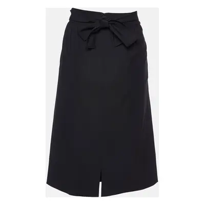 Fendi Black Wool Knee Length Skirt