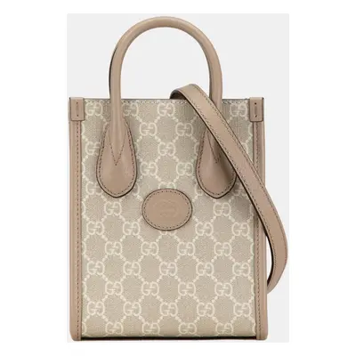 Gucci Beige/Brown Mini GG Supreme Interlocking G Satchel