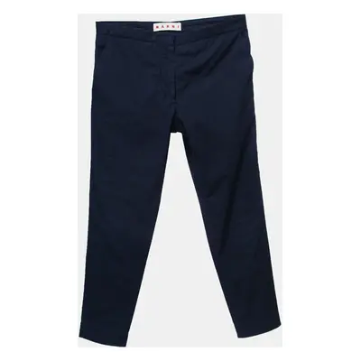 Marni Navy Blue Cotton Trousers