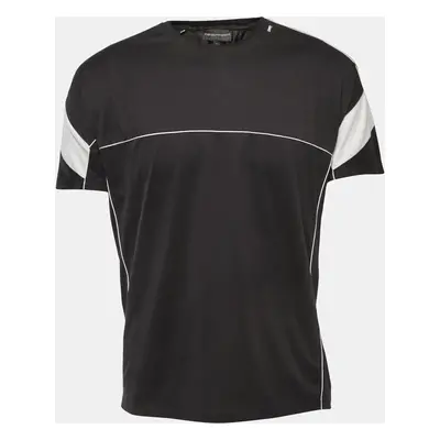 Emporio Armani Black Cotton Crew Neck Half Sleeve T-Shirt