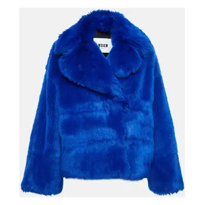 MSGM Blue Faux Fur Jacket