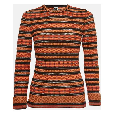 M Missoni Orange Patterned Knit Top