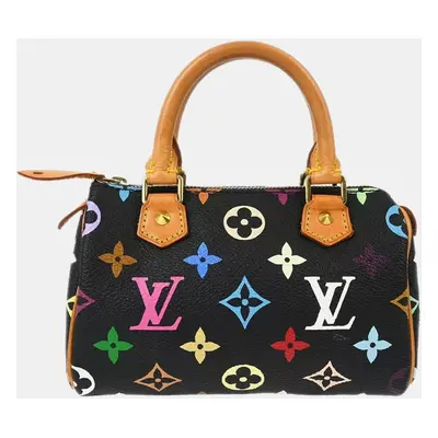 Louis Vuitton Black Multicolor Mini Speedy Handbag