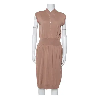 Yves Saint Laurent Chestnut Brown Wool Knit Sleeveless Dress