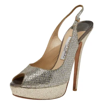 Jimmy Choo Glitter Slingback Sandals Size