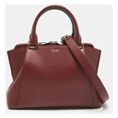 Cartier Dark Red Leather Mini C de Cartier Satchel