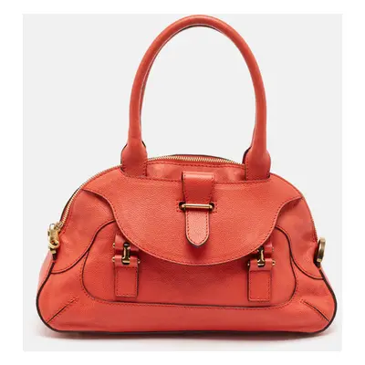 Chloe Red Leather Georgia Dome Satchel