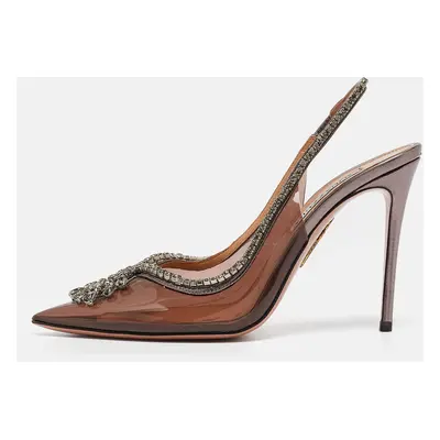 Aquazzura Metallic/Transparent Leather and PVC Seduction Pumps Size