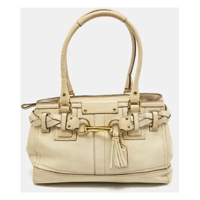 Coach Off White Leather Hampton Tote