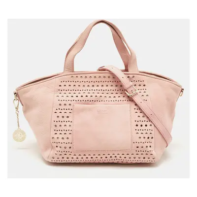 DKNY Pink Perforated Nubuck Tote