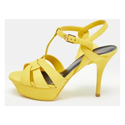 Saint Laurent Yellow Leather Tribute Sandals Size