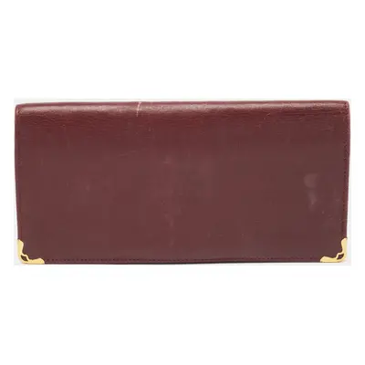 Cartier Burgundy Leather Must de Cartier Long Bifold Wallet