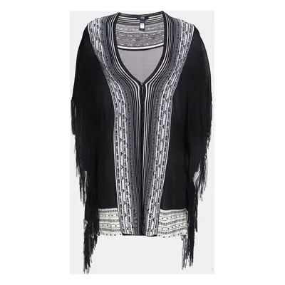 Class by Roberto Cavalli Black Knit Fringe Detail Cardigan