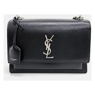 Saint Laurent Paris Black Leather Sunset Shoulder Bag