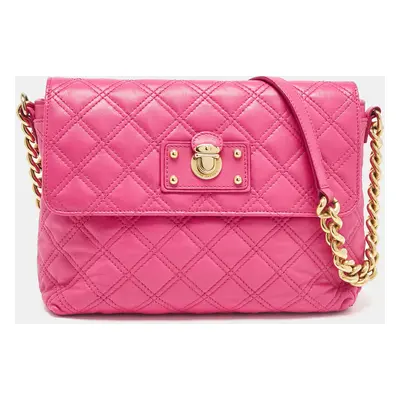 Marc Jacobs Pink Quilted Leather Large Single Shoulder Bag