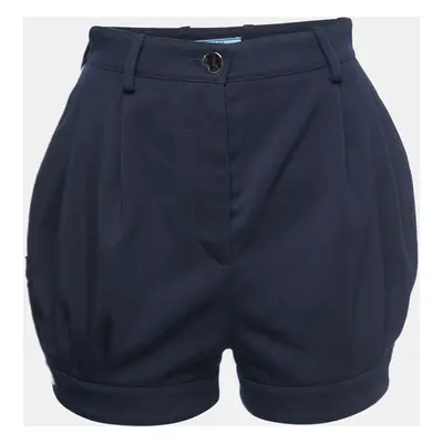 Prada Navy Blue Wool Shorts