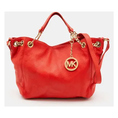 Michael Kors Orange Leather Chain Hobo