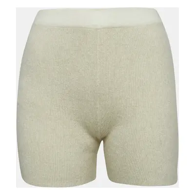 Jacquemus Cream Textured Rib Kit Shorts