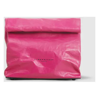 Simon Miller Pink/Black Leather Small Lunch Bag Clutch