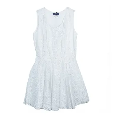 Roma e Tosca White Eyelet Embroidered Sleeveless Dress