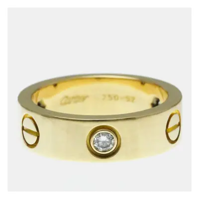 Cartier 18K Yellow Gold and Diamond Love Band Ring EU