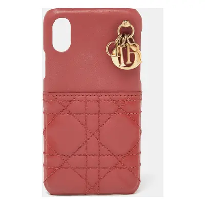 Dior Old Rose Cannage Leather Lady Dior iPhone X/XS Case