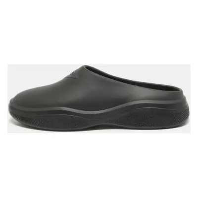 Prada Black Rubber Slip On Mules Size